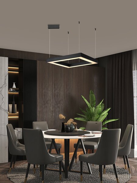 Immax NEO CANTO SLIM Smart závěsné svítidlo 80x80x7cm 60W černé Zigbee 3.0