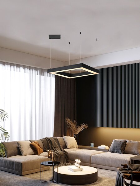 Immax NEO CANTO SLIM Smart závěsné svítidlo 80x80x7cm 60W černé Zigbee 3.0