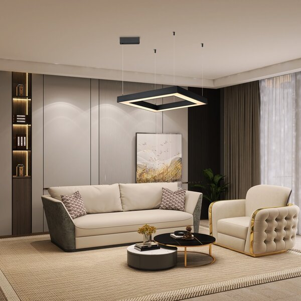 Immax NEO CANTO SLIM Smart závěsné svítidlo 80x80x7cm 60W černé Zigbee 3.0