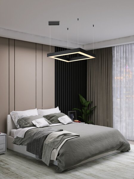 Immax NEO CANTO SLIM Smart závěsné svítidlo 80x80x7cm 60W černé Zigbee 3.0