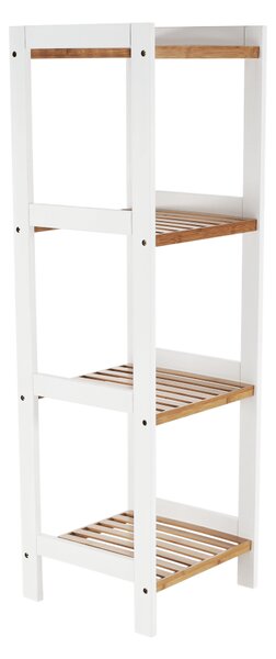 KONDELA Regál, přírodní bambus / bílá, ERAVA typ2