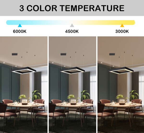 Immax NEO CANTO SLIM Smart závěsné svítidlo 80x80x7cm 60W černé Zigbee 3.0