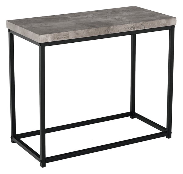 Příruční stolek TENDER kov černý lak, MDF deska, fólie v dezénu beton