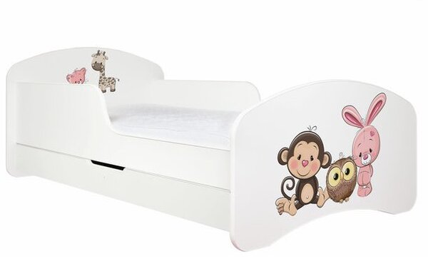 Dětská postel se šuplíkem 140x70cm ZVÍŘECÍ KAMARÁDI + matrace ZDARMA!