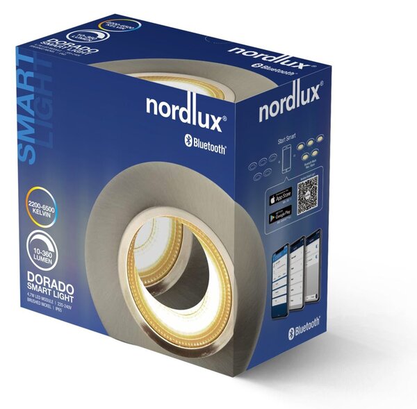 NORDLUX vestavné svítidlo Dorado Smart Light 1-Kit 4,7W LED broušený nikl 2015650155