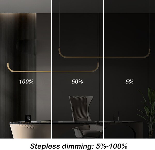Immax NEO PATTINI Smart závěsné svítidlo dvojité 160-280cm, 53W, 3640lm zlaté Zigbee 3.0