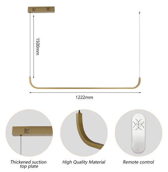 Immax NEO PATTINI Smart závěsné svítidlo 120cm 26W 1820lm zlaté Zigbee 3.0