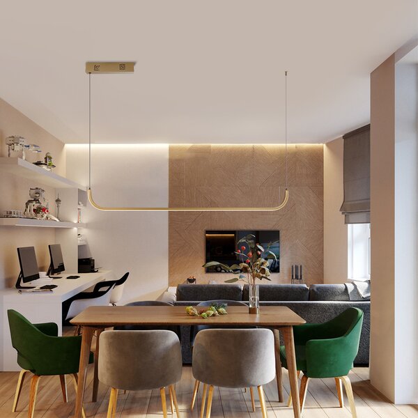 Immax NEO PATTINI Smart závěsné svítidlo 120cm 26W 1820lm zlaté Zigbee 3.0