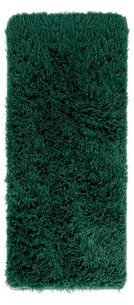 Ozdobný koberec Protiskluzový se středně dlouhým vlasem Měkký Obdélníkový do obývacího pokoje a jídelny Lahvově zelený GLAMOUR-80x200 cm
