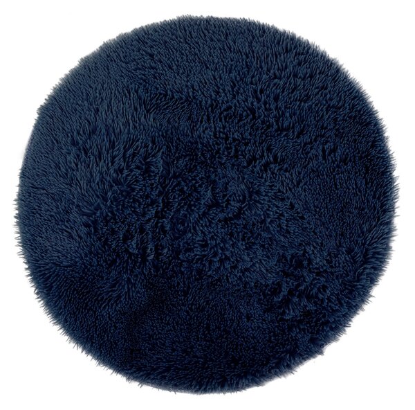Ozdobný koberec Protiskluzový se středně dlouhým vlasem Měkký Kulatý do obývacího pokoje a jídelny Tmavě modrý GLAMOUR