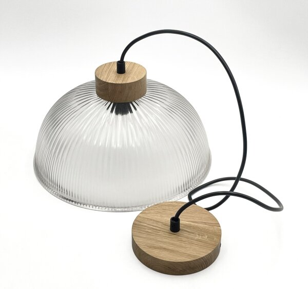 Lustr na lanku PIA 1xE27/60W/230V pr. 30 cm dub
