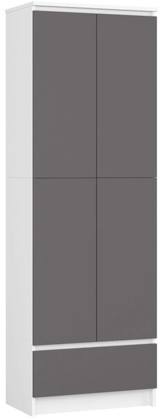 Ak furniture Knihovna R 60 cm CLP bílá/grafitová
