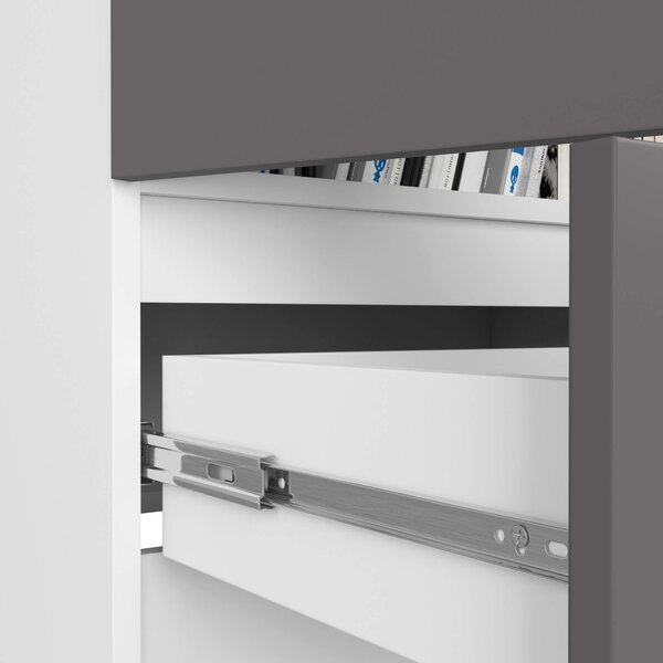Ak furniture Knihovna R 60 cm CLP bílá/grafitová