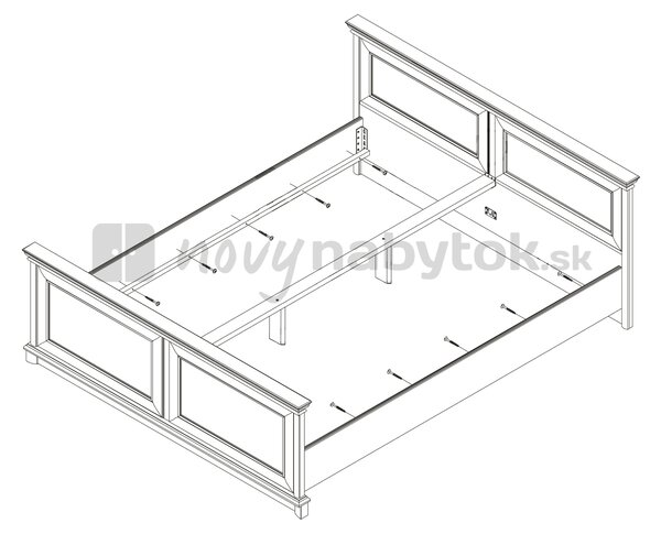 Manželská postel 160 cm BRW KENT ELOZ 160 (Kaštan)