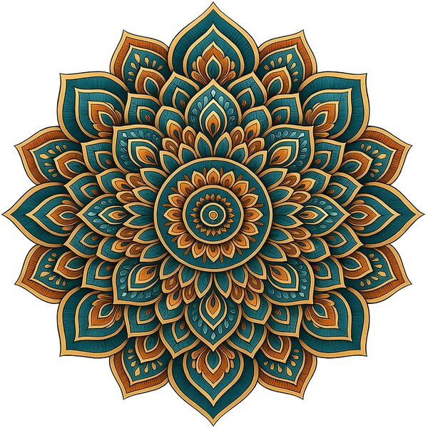 Posvátná mandala textilní přelepitelná samolepka na zeď arch 45 x 45 cm