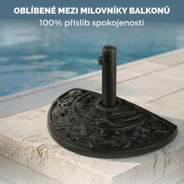 Stojan na slunečník SUMMER, půlkruhový, černý Deuba