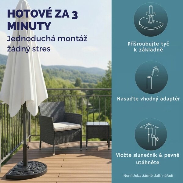Stojan na slunečník SUMMER, půlkruhový, černý Deuba