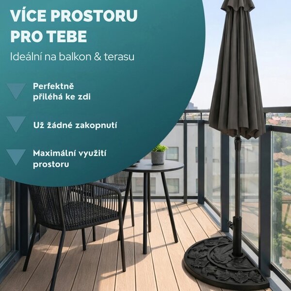 Stojan na slunečník SUMMER, půlkruhový, černý Deuba