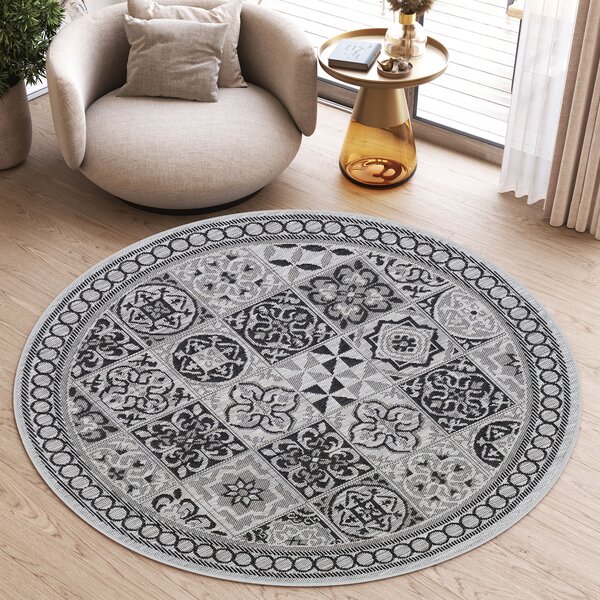Makro Abra Kulatý koberec Sisal MELISSA KF87A šedý Rozměr: průměr 100 cm