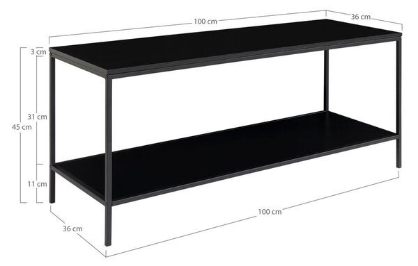 Černý TV stolek 36x45 cm Vita - House Nordic