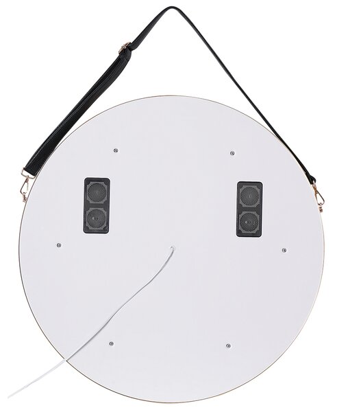 LED koupelnové zrcadlo DAROIS 60 cm 60 cm s reproduktorem Bluetooth Zlatá