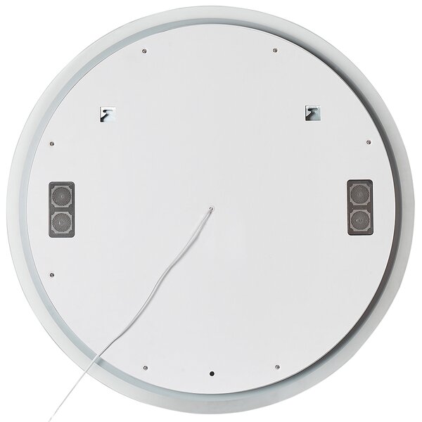 LED koupelnové zrcadlo FIXIN 80 cm 80 cm s reproduktorem Bluetooth Stříbrná
