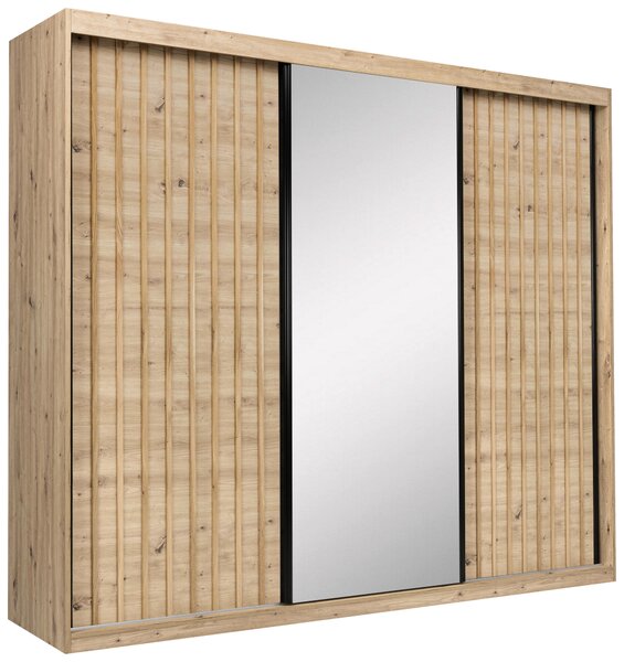 ŠATNÍ SKŘÍŇ S POSUVNÝMI DVEŘM, dub artisan, 250/215/59,5 cm P & B - Šatní skříně, Online Only