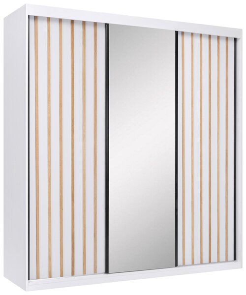 ŠATNÍ SKŘÍŇ S POSUVNÝMI DVEŘM, bílá, 200/215/59,5 cm P & B - Šatní skříně, Online Only