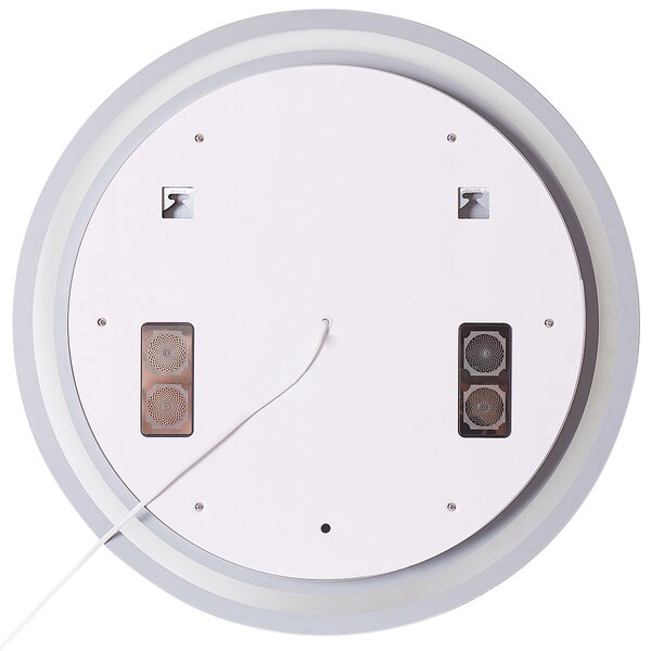 LED koupelnové zrcadlo BROGNON 60 cm 60 cm s reproduktorem Bluetooth Stříbrná