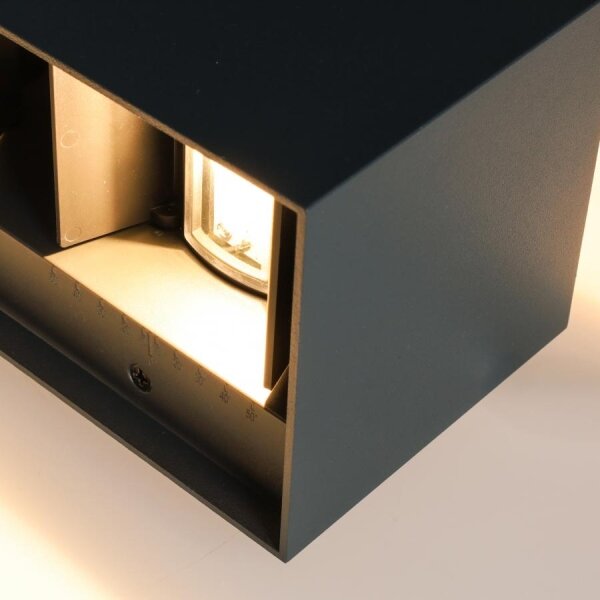 Brilagi - LED Venkovní nástěnné svítidlo DOUBLE CUBE LED/12W/230V antracit IP65