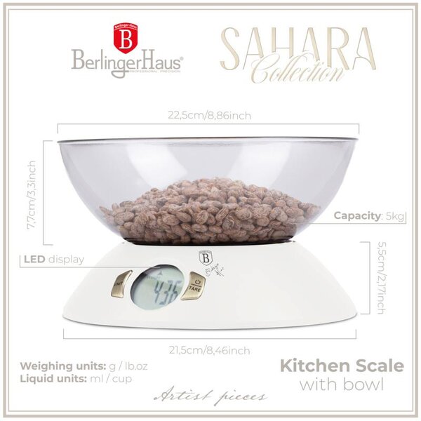 Váha kuchyňská digitální 5 kg s miskou Sahara Collection