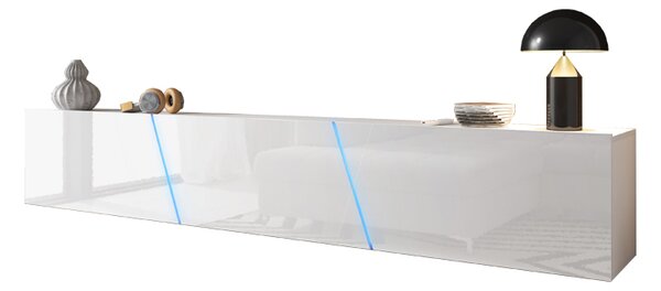TV stolek/skříňka Savanna 240 (bílá matná + bílý lesk) (s osvětlením). 1000638