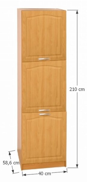 KONDELA Kuchyňská skříňka, pravá, olše, LORA MDF NEW KLASIK S40 / 210/57