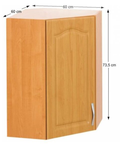KONDELA Horní skříňka, olše, levá, LORA MDF NEW KLASIK W60 / 60