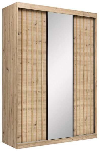 ŠATNÍ SKŘÍŇ S POSUVNÝMI DVEŘM, dub artisan, 150/215/59,5 cm P & B - Šatní skříně, Online Only