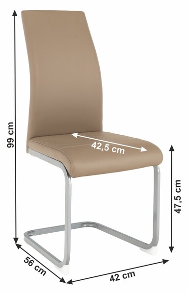 Jídelní židle SIGNA - šedohnědá TAUPE ekokůže / šedý kov