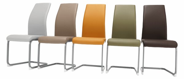 Jídelní židle SIGNA - šedohnědá TAUPE ekokůže / šedý kov