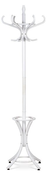 Věšák dřevěný stojanový, masiv topol a bříza, bílý matný lak, výška 185 cm Barva: Bílá