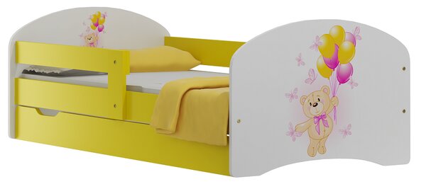 Dětská postel se šuplíky MEDVÍDEK A MOTÝLCI 180x90 cm