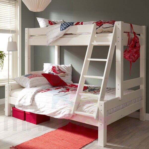 Dětská patrová postel s rozšířeným spodním lůžkem z MASIVU 200x100cm se šuplíky PAVLÍNA