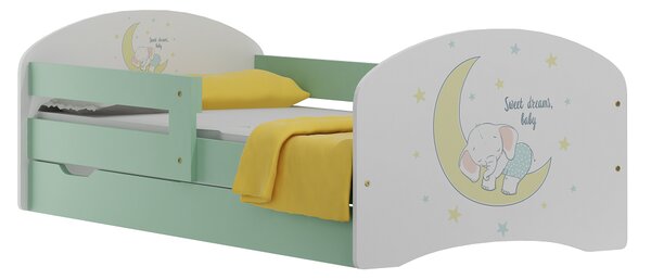 Dětská postel se šuplíky SPÍCÍ SLŮNĚ 160x80 cm