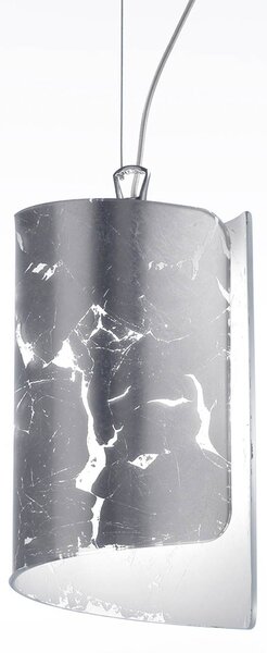 Závěsné svítidlo Papiro se skleněným stínidlem Ø 15 cm, stříbrná barva