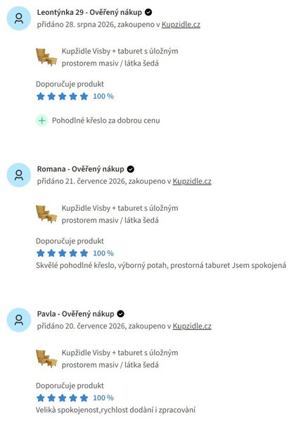 Křeslo ušák VISBY + taburet s úložným prostorem – masiv, látka, růžová
