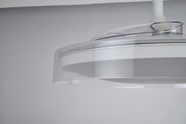 Mantra 9525 Glass, rozvinovací ventilátor se svítidlem a dálk. ovladačem, LED 40W 3000-5000K, čirá, průměr 53/106cm
