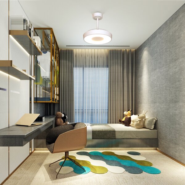 Mantra 9496 Coin Smart Mini, rozvinovací ventilátor se svítidlem a dálk. ovladačem, LED 36W 3000-5000K, bílá, průměr 43/91cm