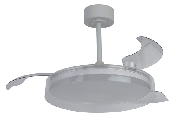 Mantra 9525 Glass, rozvinovací ventilátor se svítidlem a dálk. ovladačem, LED 40W 3000-5000K, čirá, průměr 53/106cm