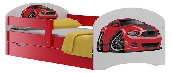 Dětská postel se šuplíky ČERVENÝ SPORŤÁK 180x90 cm