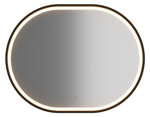 LED zrcadlo APOLLO 2 | černá 90 x 70 cm