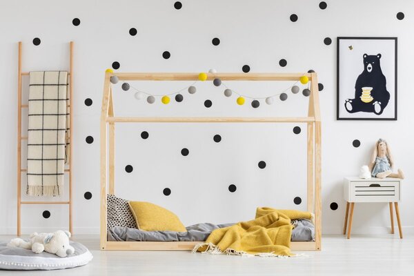 Dětská postel z masivu DOMEČEK - TYP E 160x70 cm