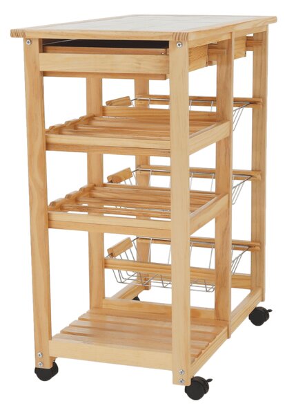 KONDELA Servírovací stolek, přírodní, CAYMAN